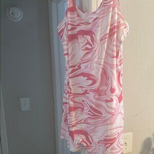 Pink and White Swirl Romper